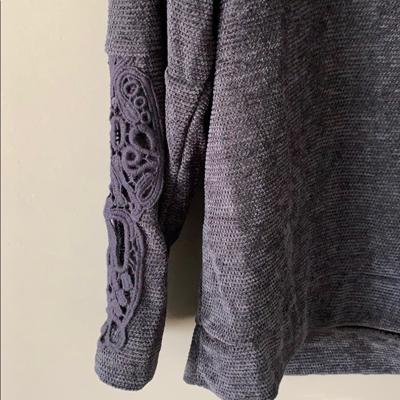 Knox Rose Crochet Turtleneck Sweater Navy Medium - Picture 6 of 8